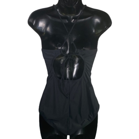 NWT's Kona Sol Women's Black One Piece 1pc Swimsuit Size Medium - Picture 3 of 6